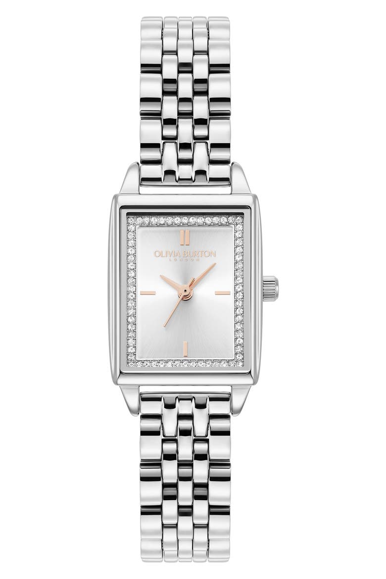Classics Rectangular Bracelet Watch, 20mm, Main, color, WHITE