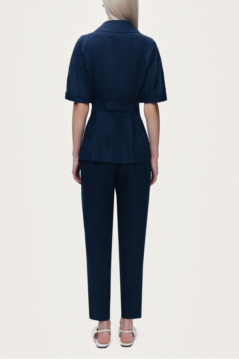 Short Sleeve Blazer Jacket, Alternate, color, Navy