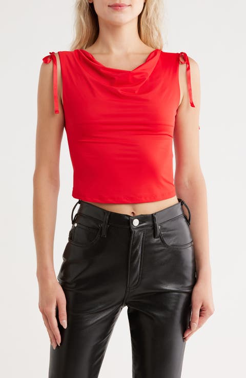 Ruched Slinky Tie Top