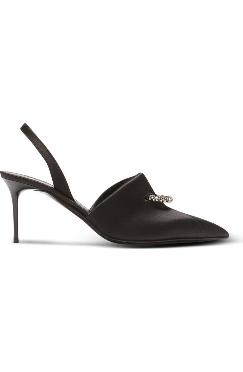 Balmain Satin slingbacks with piercing, Alternate, color, Black