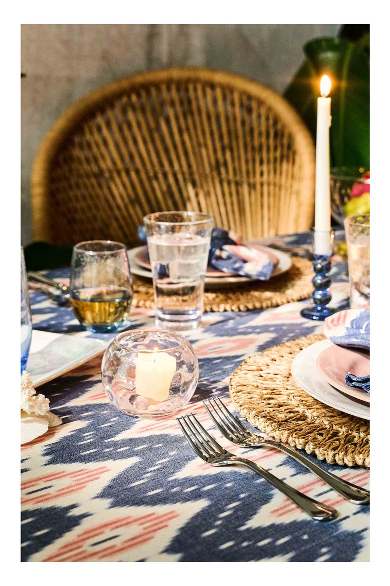 Ikat Cotton Tablecloth, Alternate, color, BLUE MULTI