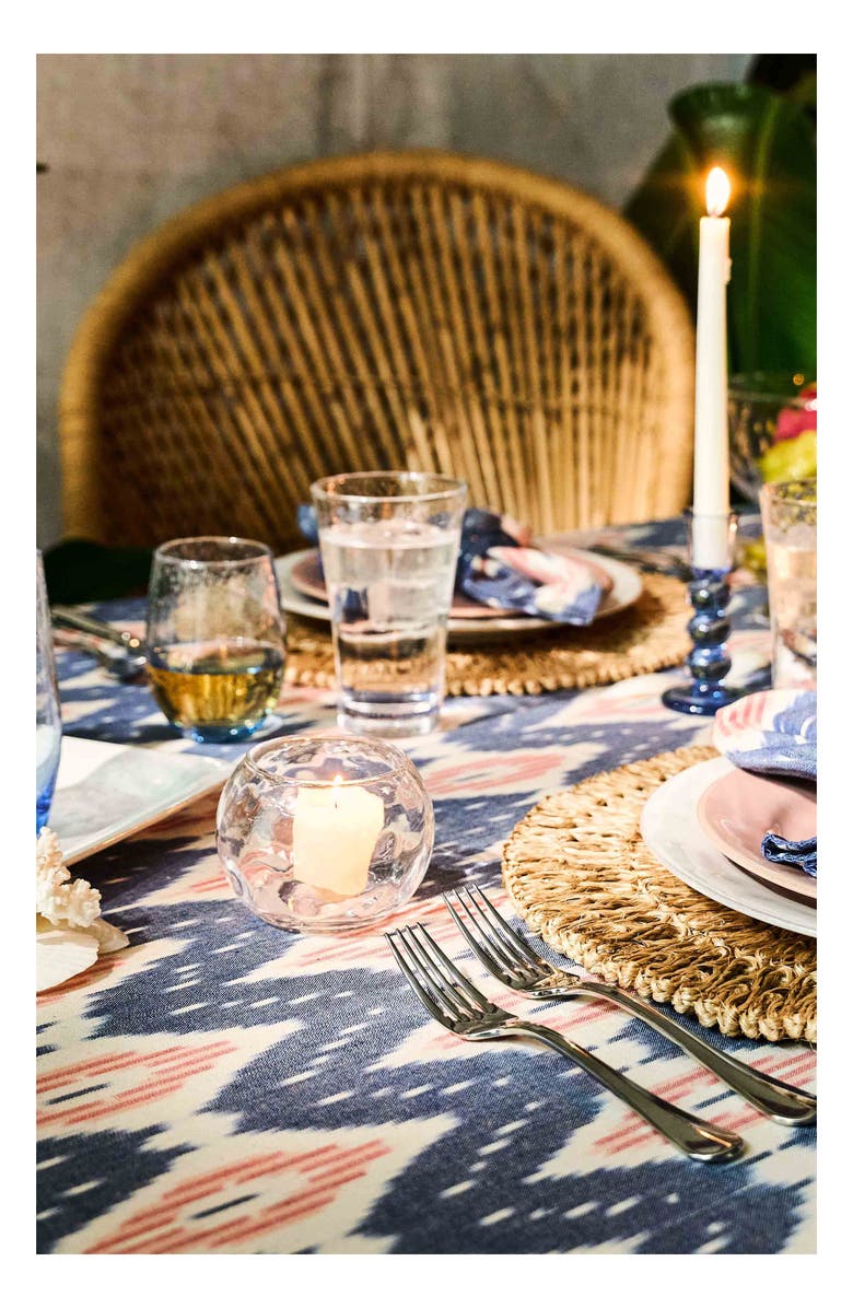 Juliska Ikat Cotton Tablecloth, Alternate, color, Blue Multi