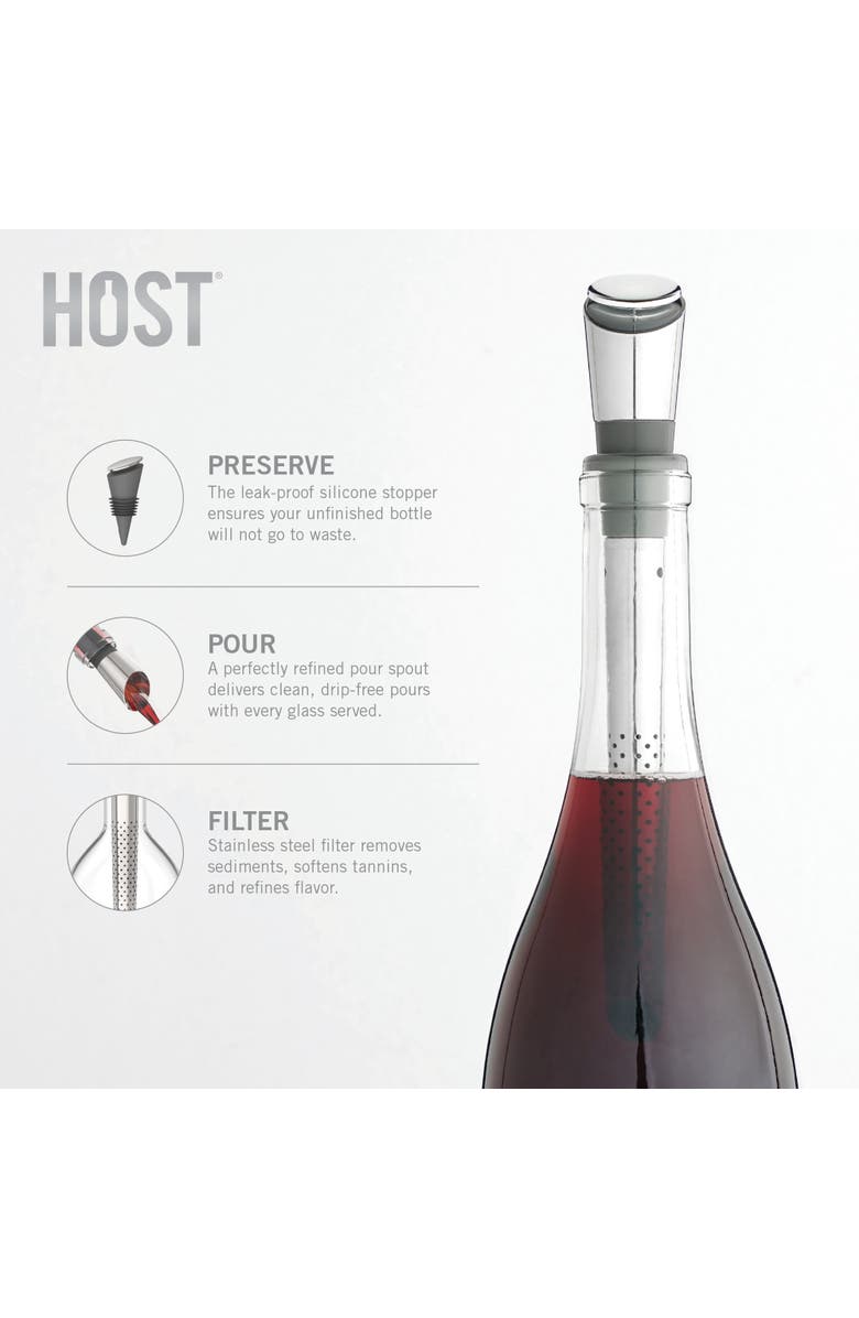 HOST FILTER Wine Pour Spout, Alternate, color, Silver