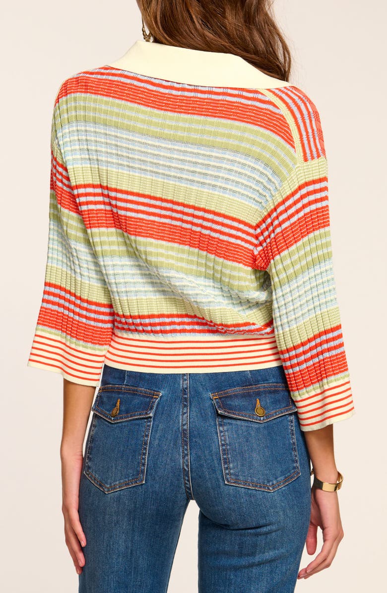 Ramy Brook Azaria Variegated Stripe Cotton Blend Sweater, Alternate, color, Bright Lily Stripe