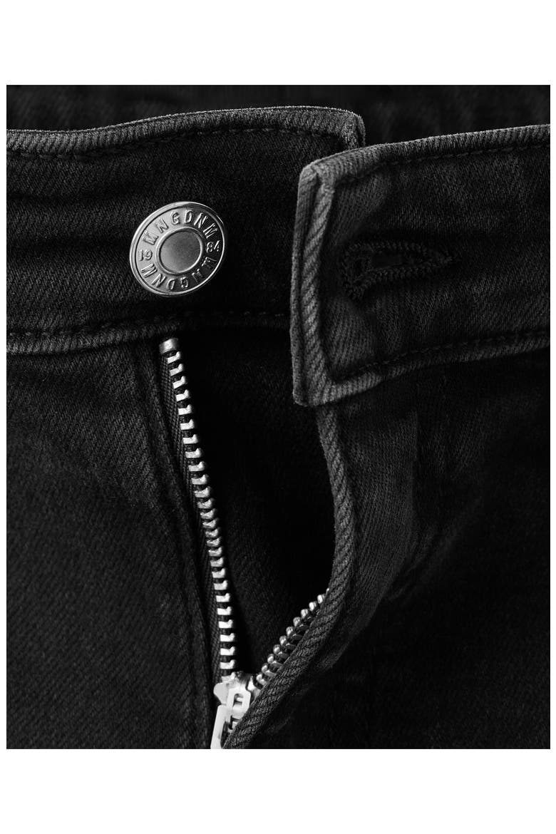 Sienna Raw Hem Crop Flare Jeans, Alternate, color, BLACK DENIM