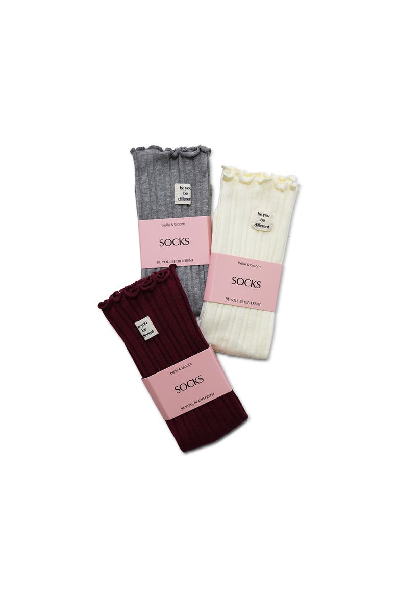 Beloved 3 Pack Socks, Alternate, color, Multi