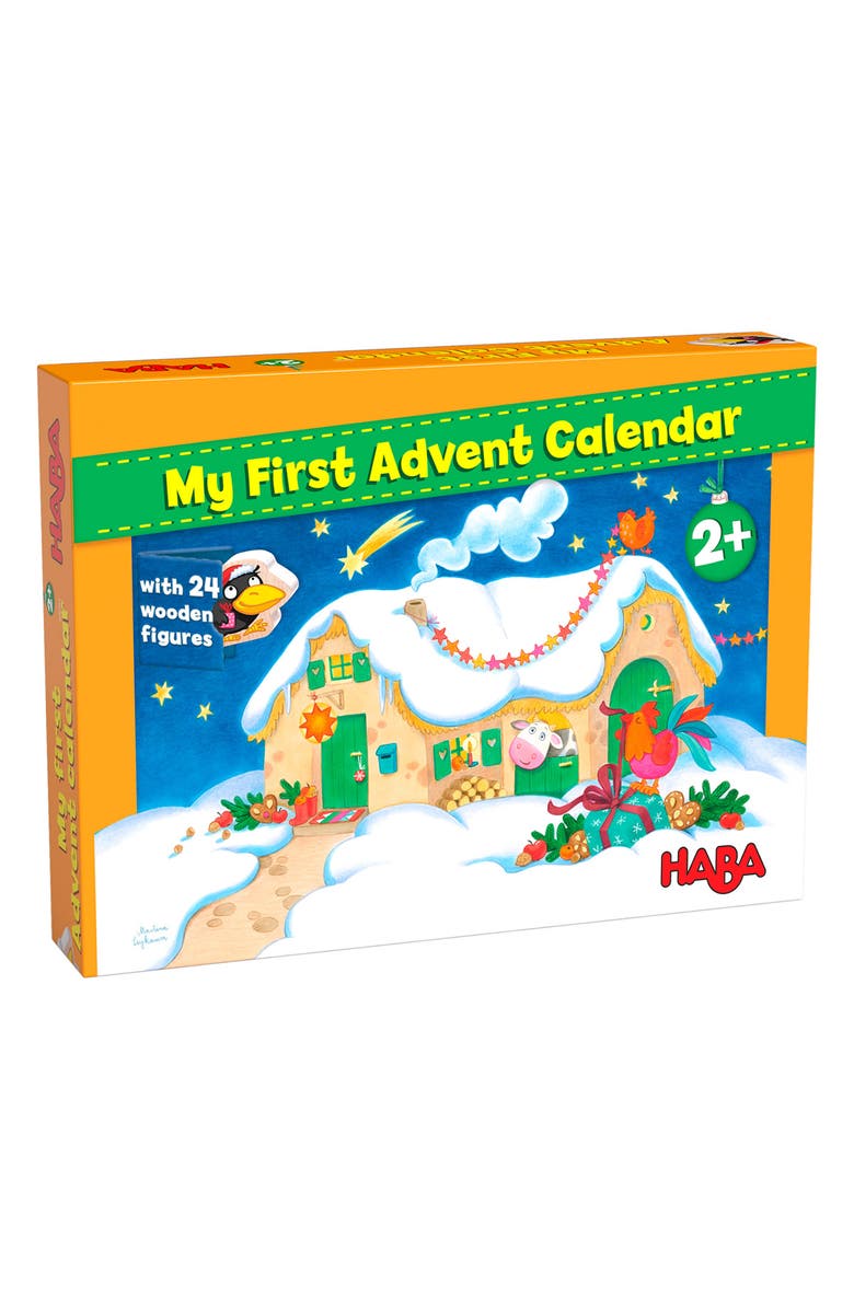 HABA My Very First Advent Calendar Farmyard Themed Wooden Animals, Reusable Advent Calendar & 2025 Advent Calendar Toddler Activities, Main, color, Yellow Multi