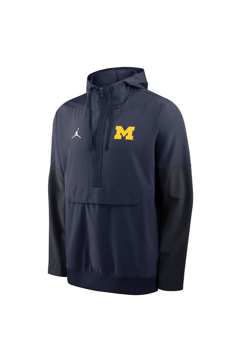 Men's Nike Navy Michigan Wolverines Anorak Half-Zip Hoodie Jacket, Alternate, color, Navy