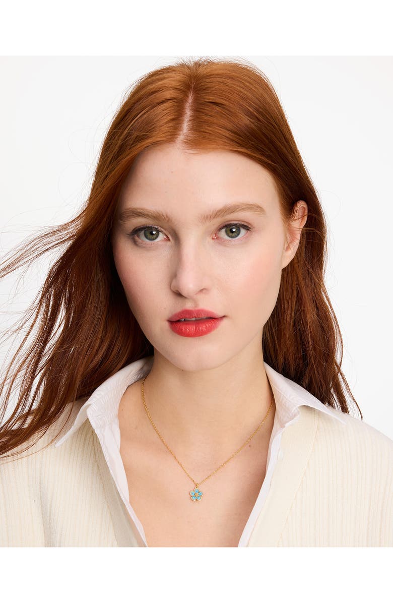 Kate Spade New York fleurette cubic zirconia pendant necklace, Alternate, color, 