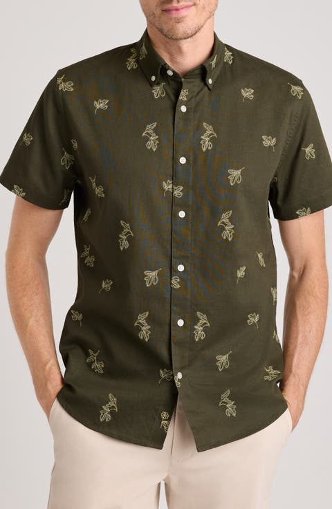 Montauk Embroidered Short Sleeve Button-Down Shirt