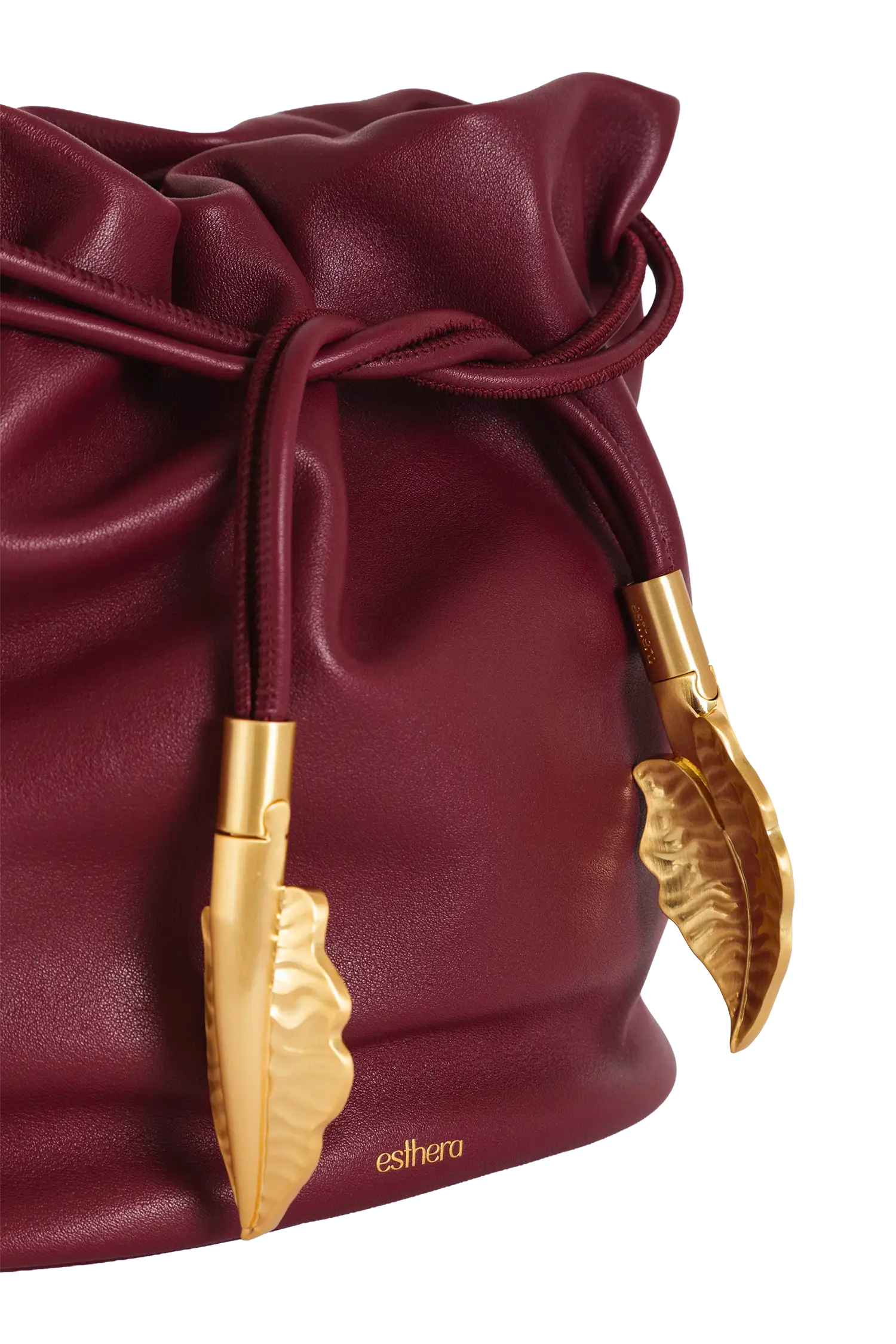 Leather Pouch Bag, Alternate, color, Burgundy
