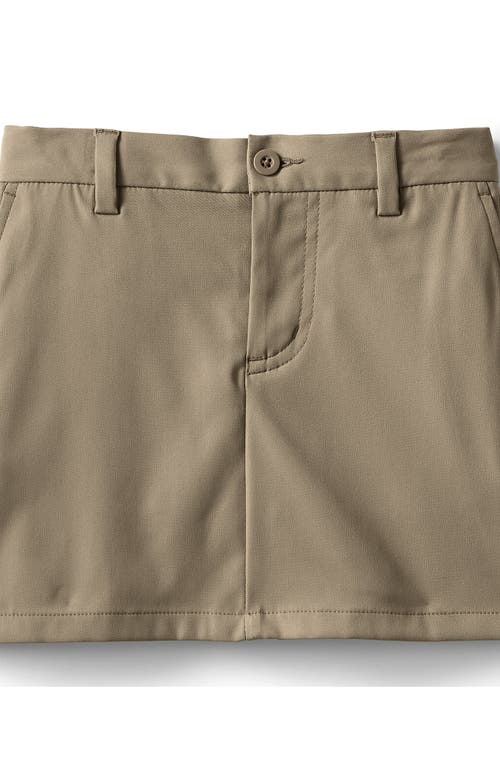 Lands' End School Uniform Girls Active Chino Skort Top Of The Knee In Brown