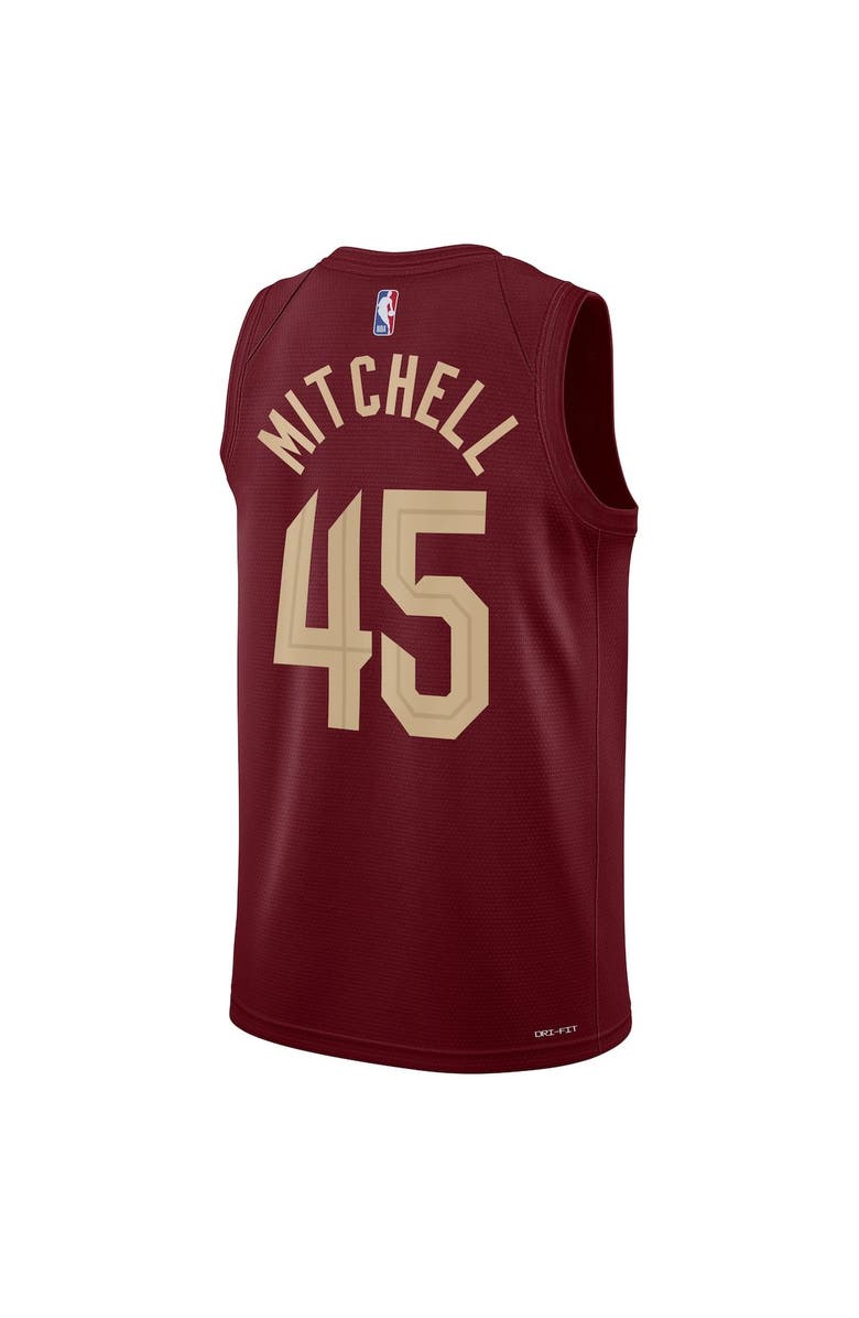 Nike Unisex Nike Donovan Mitchell Wine Cleveland Cavaliers Swingman Jersey - Icon Edition, Alternate, color, Burgundy