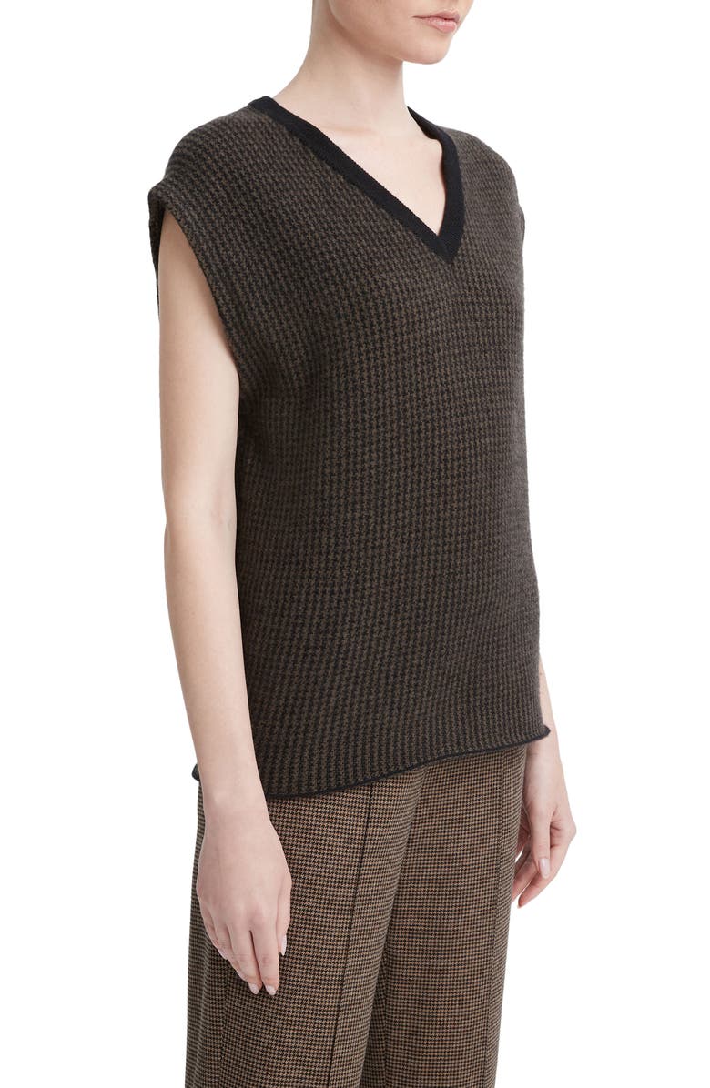 Vince Houndstooth Check Wool & Cashmere Sweater, Alternate, color, 