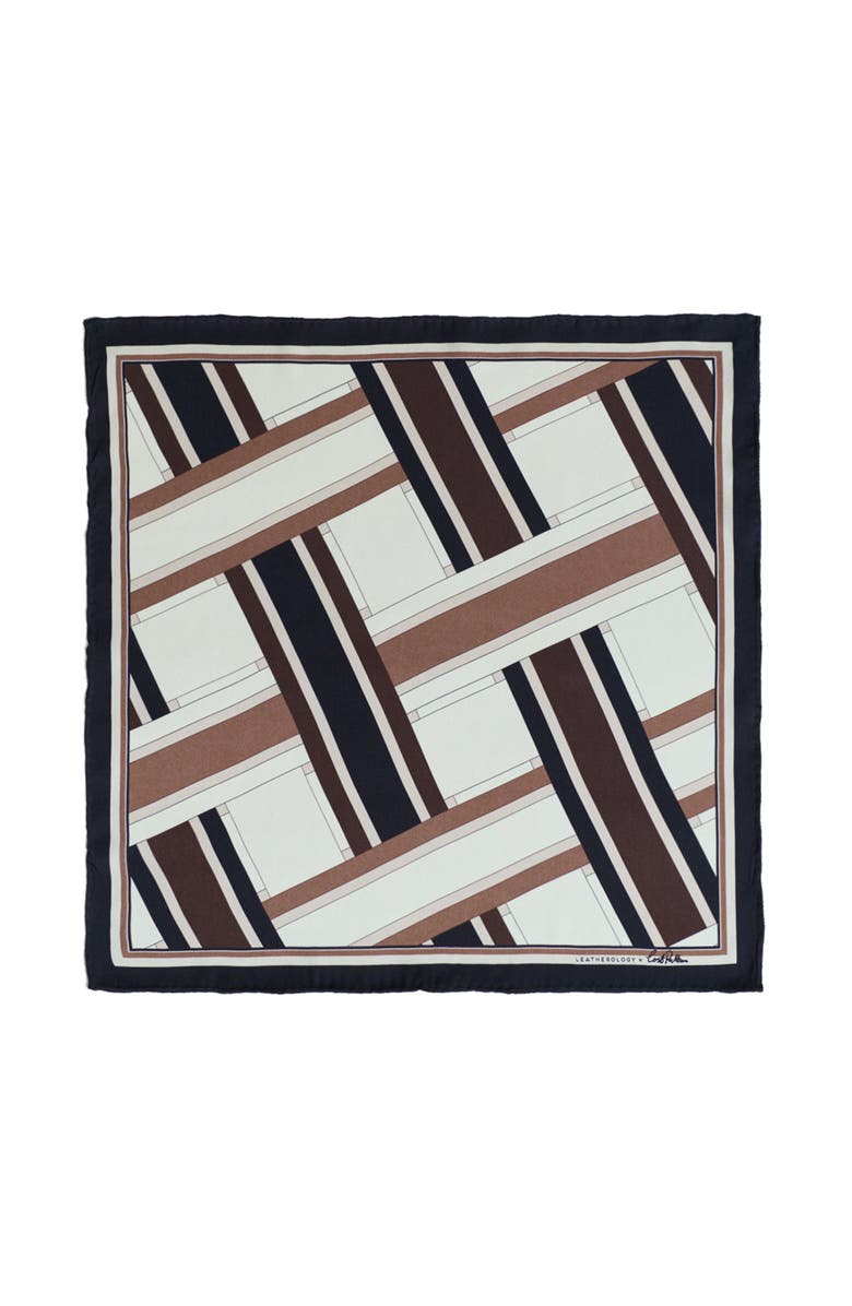 Lost Pattern Leatherology Pocket Square, Main, color, Black