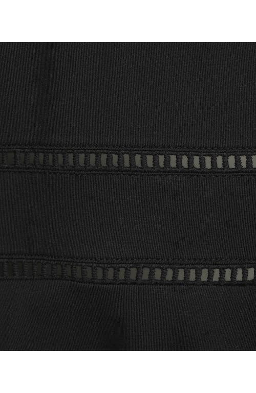 Lands' End Regular Size Sleeveless Lwcm Lattice Peplum Vneck Top In Black