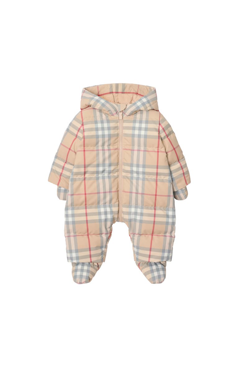 Burberry Check Puffer Suit, Main, color, Pale Stone