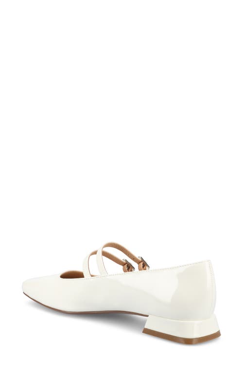Journee Collection Gredah Mary Jane Pump In Patent/white