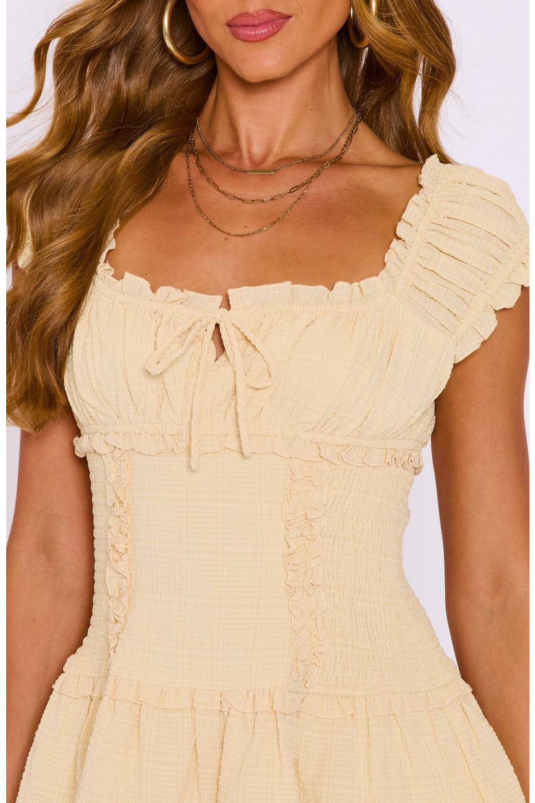 Canary Ruffle Tiered Minidress, Alternate, color, BUTTER
