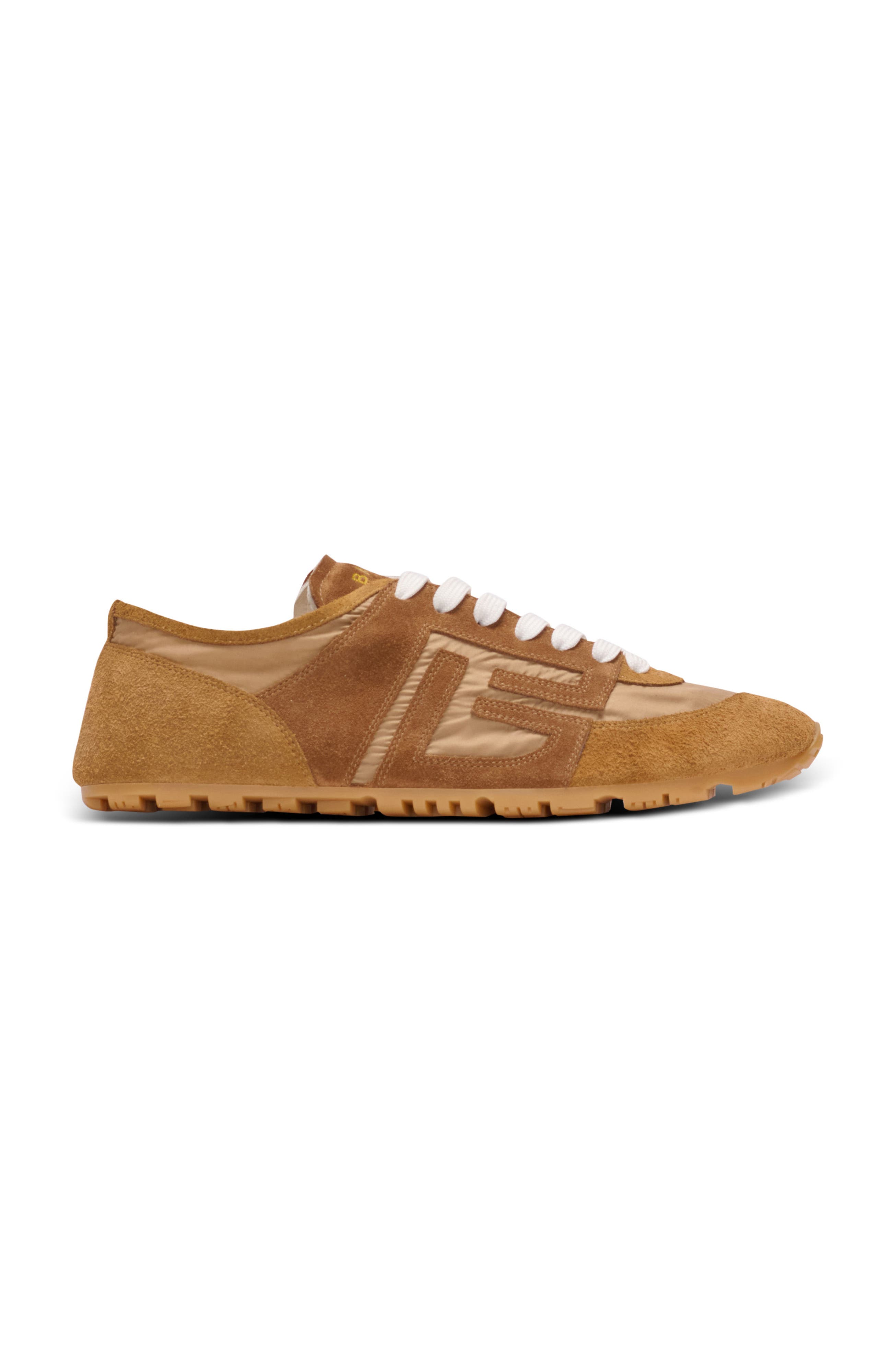 Balmain Racer 45 trainers in suede and nylon, Alternate, color, Brown