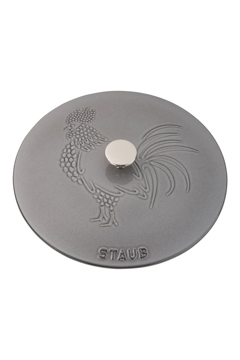 3.75-Quart Enameled Rooster Lid Cast Iron French/Dutch Oven, Alternate, color, GRAPHITE