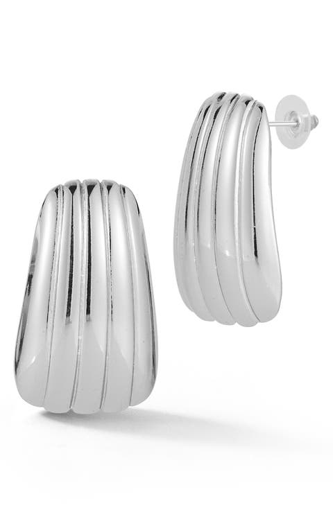 Ribbed Stud Earrings