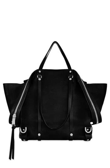 Rebecca Minkoff Surplus Zip Leather Tote Bag In Black