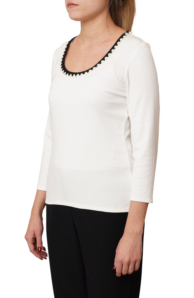 CYRUS Stitched U-Neck T-Shirt, Alternate, color, Bone/ Black