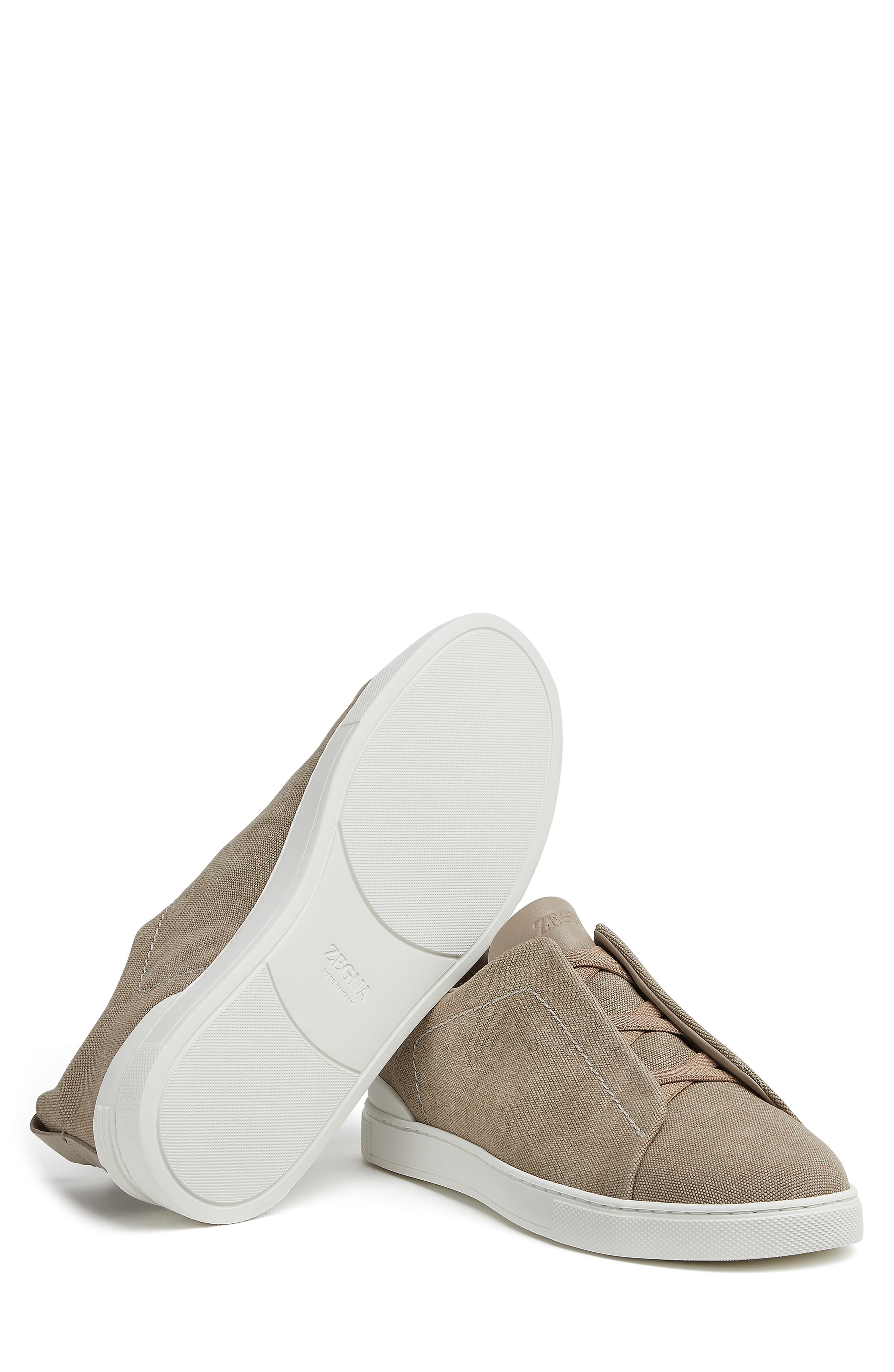 ZEGNA Triple Stitch Slip-On Sneaker, Alternate, color, 
