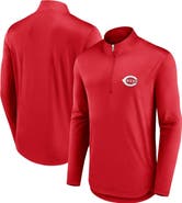 FANATICS Men's Fanatics Branded Red Cincinnati Reds Quarterback Quarter-Zip Top