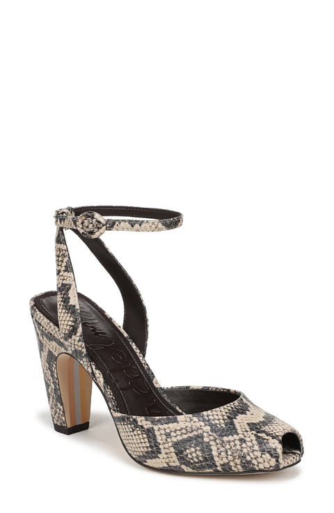 Wrenna Ankle Strap Peep Toe Pump (Women)