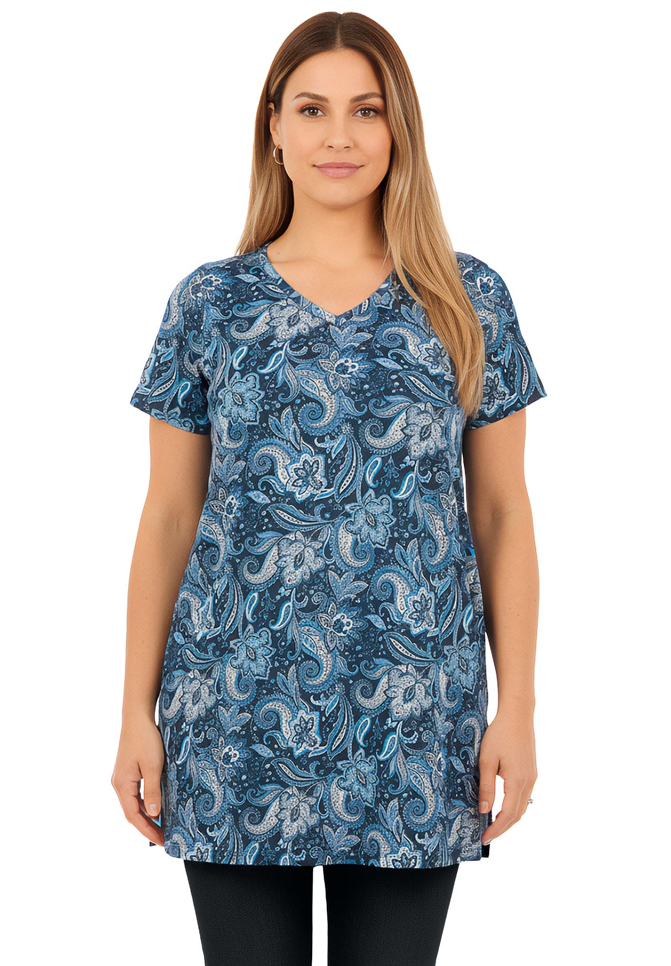 NAVY PAISLEY FLORAL PRINT