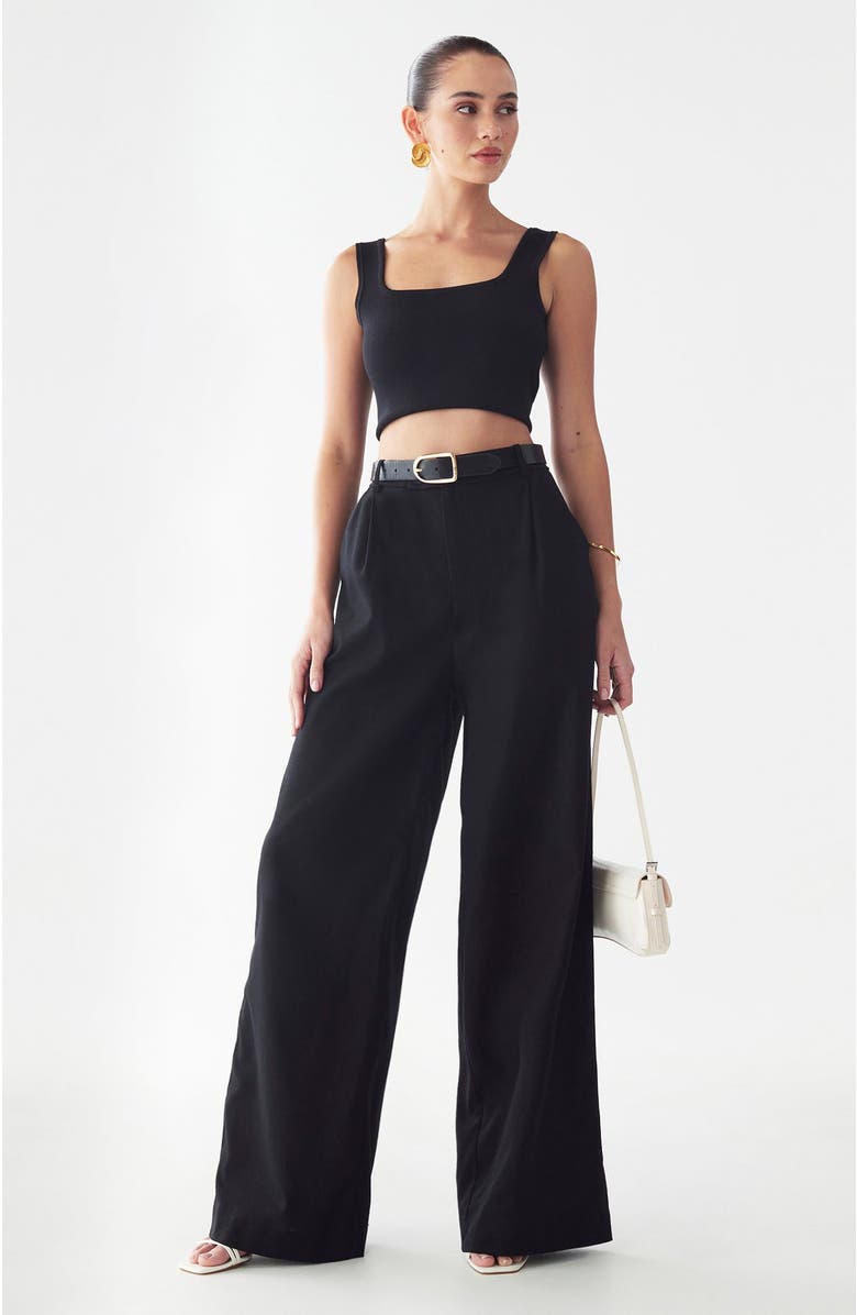 WILLA Rise Wide Leg Pant, Alternate, color, Black