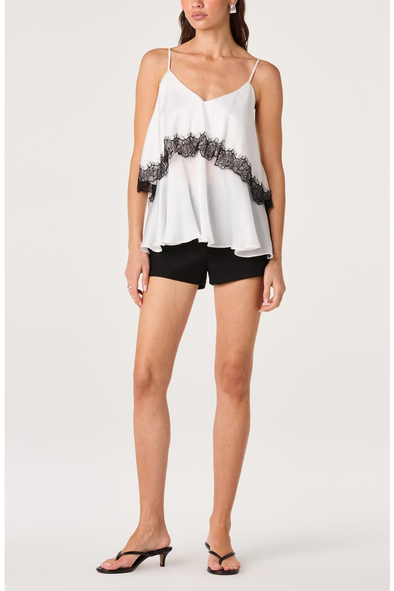 Beara Lace Trim Camisole Shell, Alternate, color, WHITE