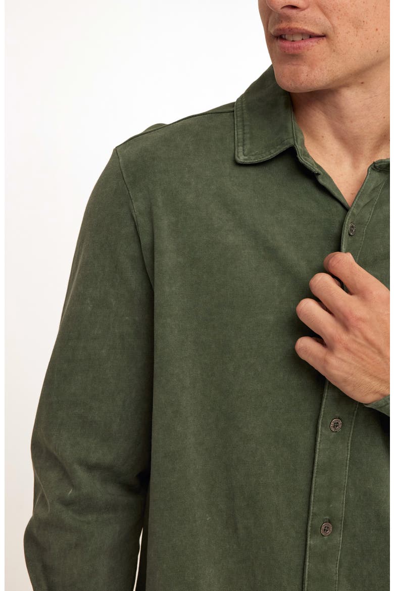 Dorain Mineral Wash Knit Button-Up Shirt, Alternate, color, SEAGRASS