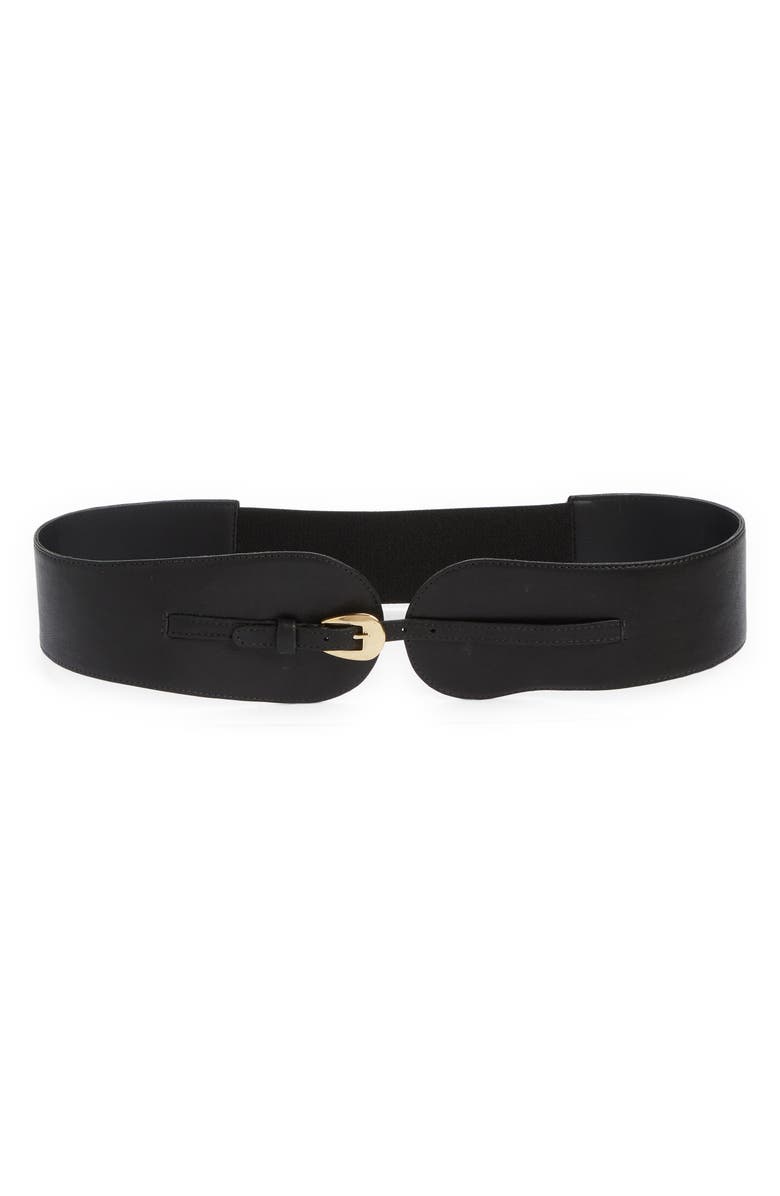 Raina Wide Corset Belt, Main, color, Black