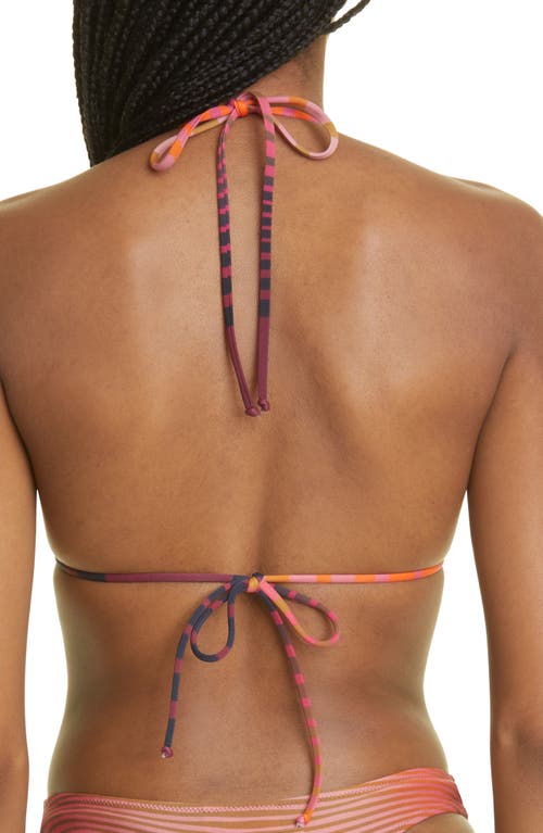 Jean Paul Gaultier Morphing Stripe Halter Bikini Top In Multi