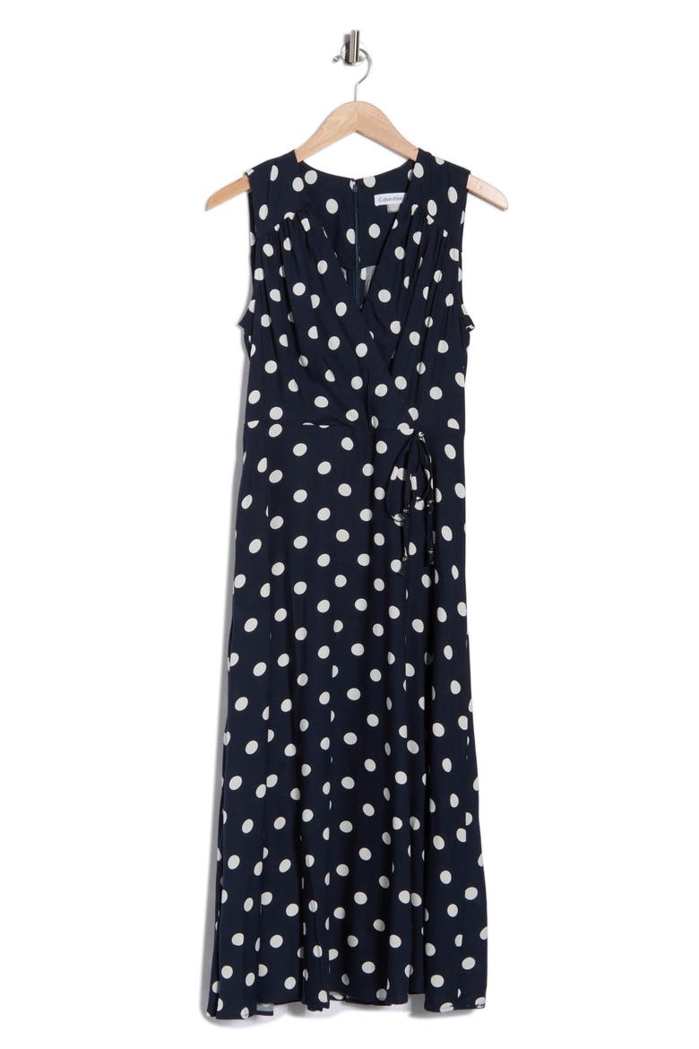 calvin klein blue polka dot dress Calvin Klein Cotton Polka Dot Dresses for Women for sale