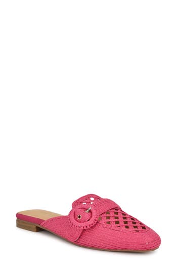 Nine West Caspe Woven Mule In Medium Pink