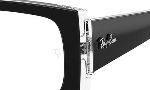 Ray Ban Ray-ban 52mm Square Optical Glasses In Transparent Grey