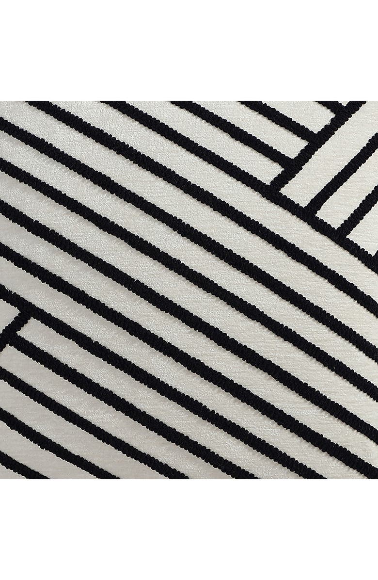 Tahari Asymmetrical Stripe Bouclé Accent Pillow, Alternate, color, Black