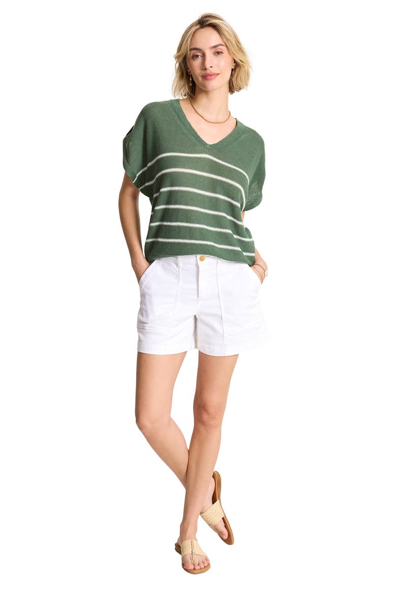 Lakes Edge Stripe Sweater, Alternate, color, DARK JADE