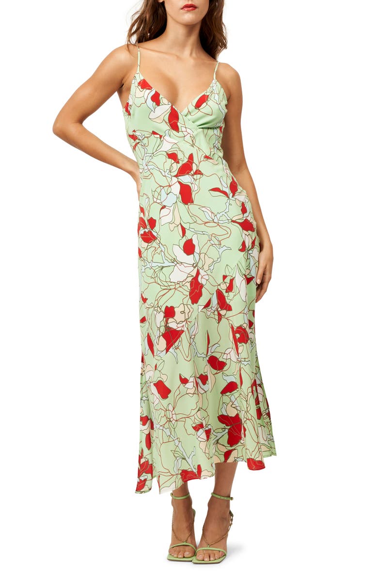 Equipment Justine Abstract Floral Silk Midi Dress, Main, color, 