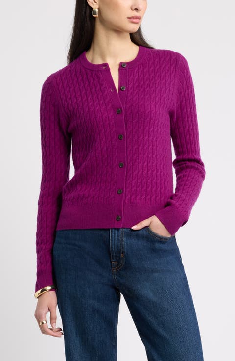 Cashmere Mini Cable Cardigan