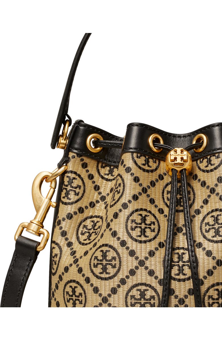 Tory Burch T Monogram Raffia Bucket Bag, Alternate, color,