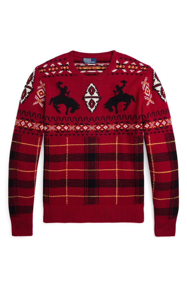 Polo Ralph Lauren Fair Isle Wool Blend Crewneck Sweater, Alternate, color,