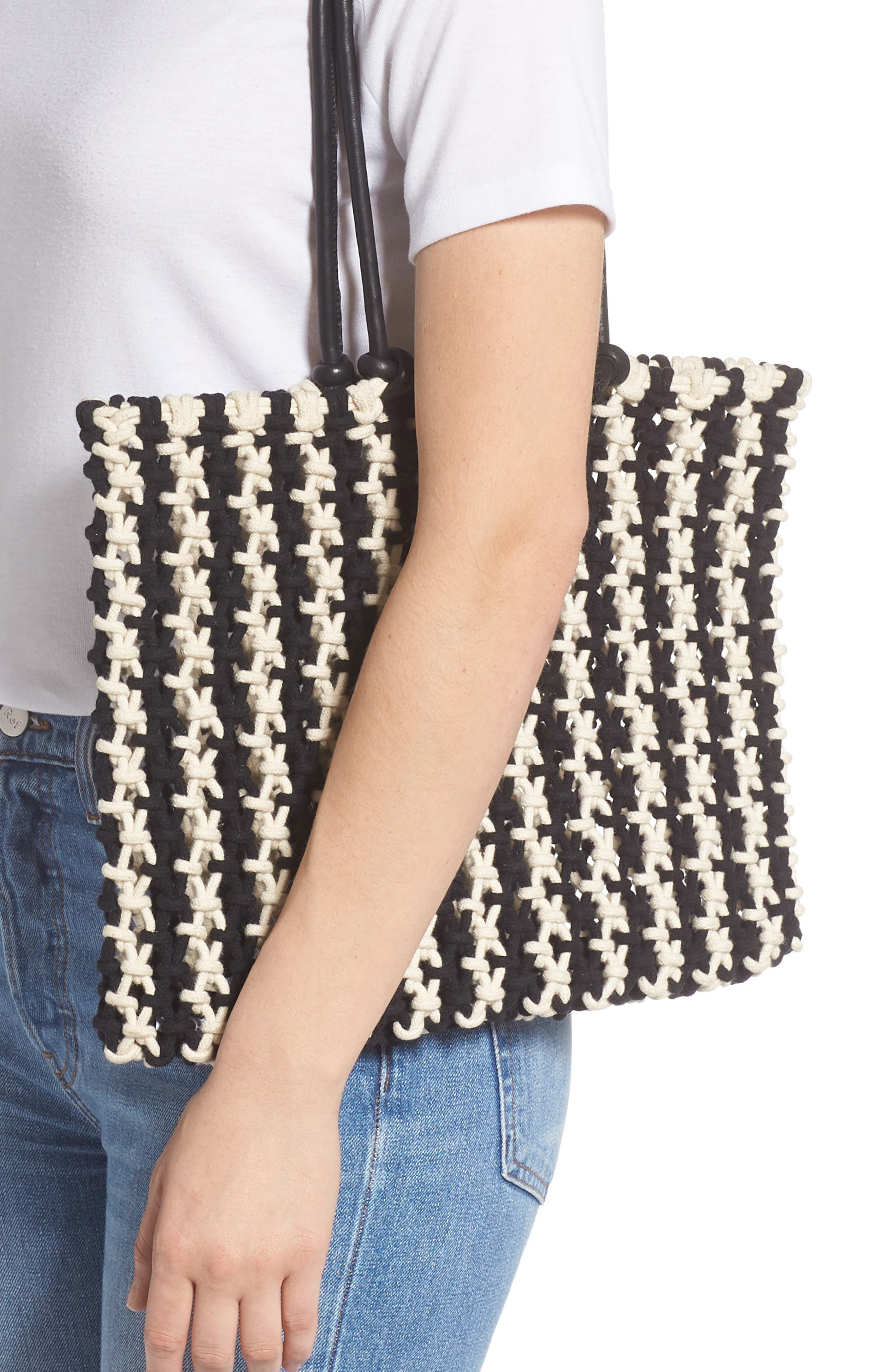 Clare V. Sandy Net Tote, Alternate, color, 