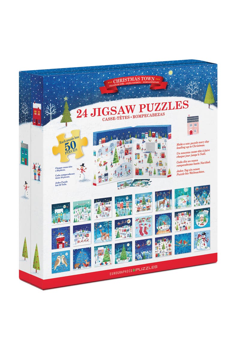 Puzzle Advent Calendar Christmas Town, Alternate, color, Multicolored