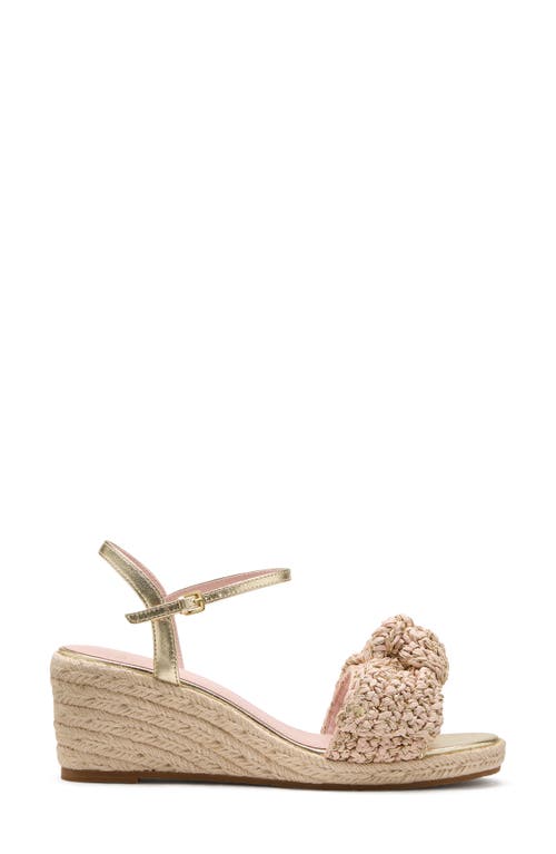 Kate Spade New York Leandra Ankle Strap Wedge Sandal In Natural/pale Gold