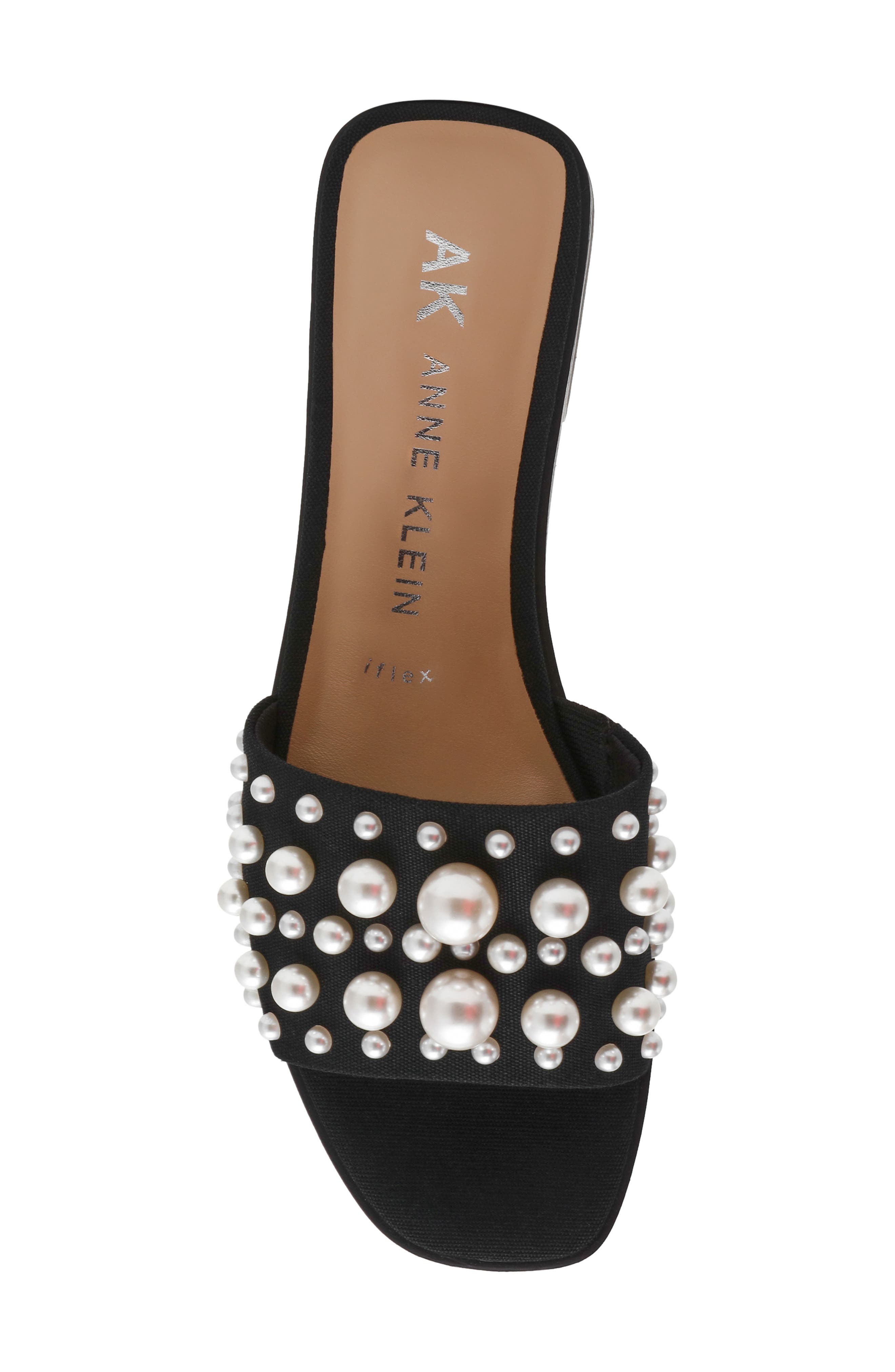 Anne Klein Eugenie Faux Pearl Slide Sandal, Alternate, color, 